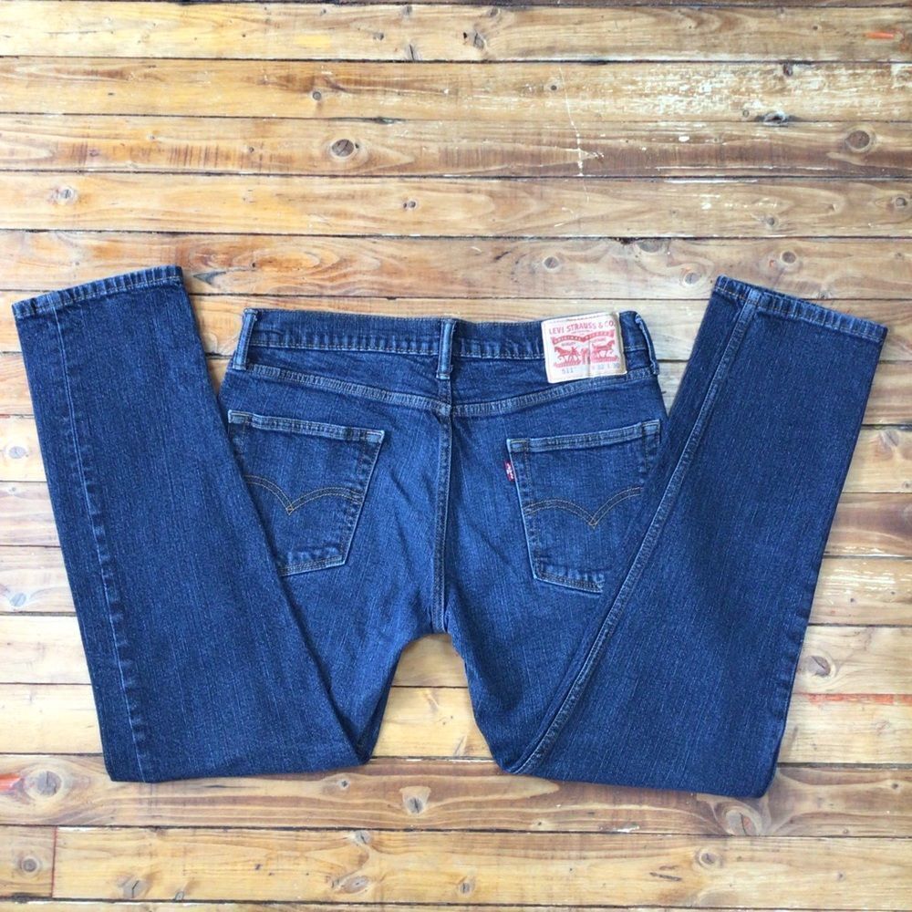 Levi’s 511 Slim Straight Jeans W32 L30 Dark Wash Stretch Denim Men’s Classic - Picture 3 of 10